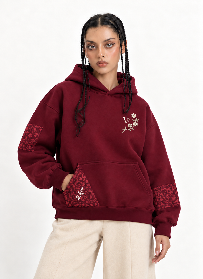 Crimson Bloom Hoodie